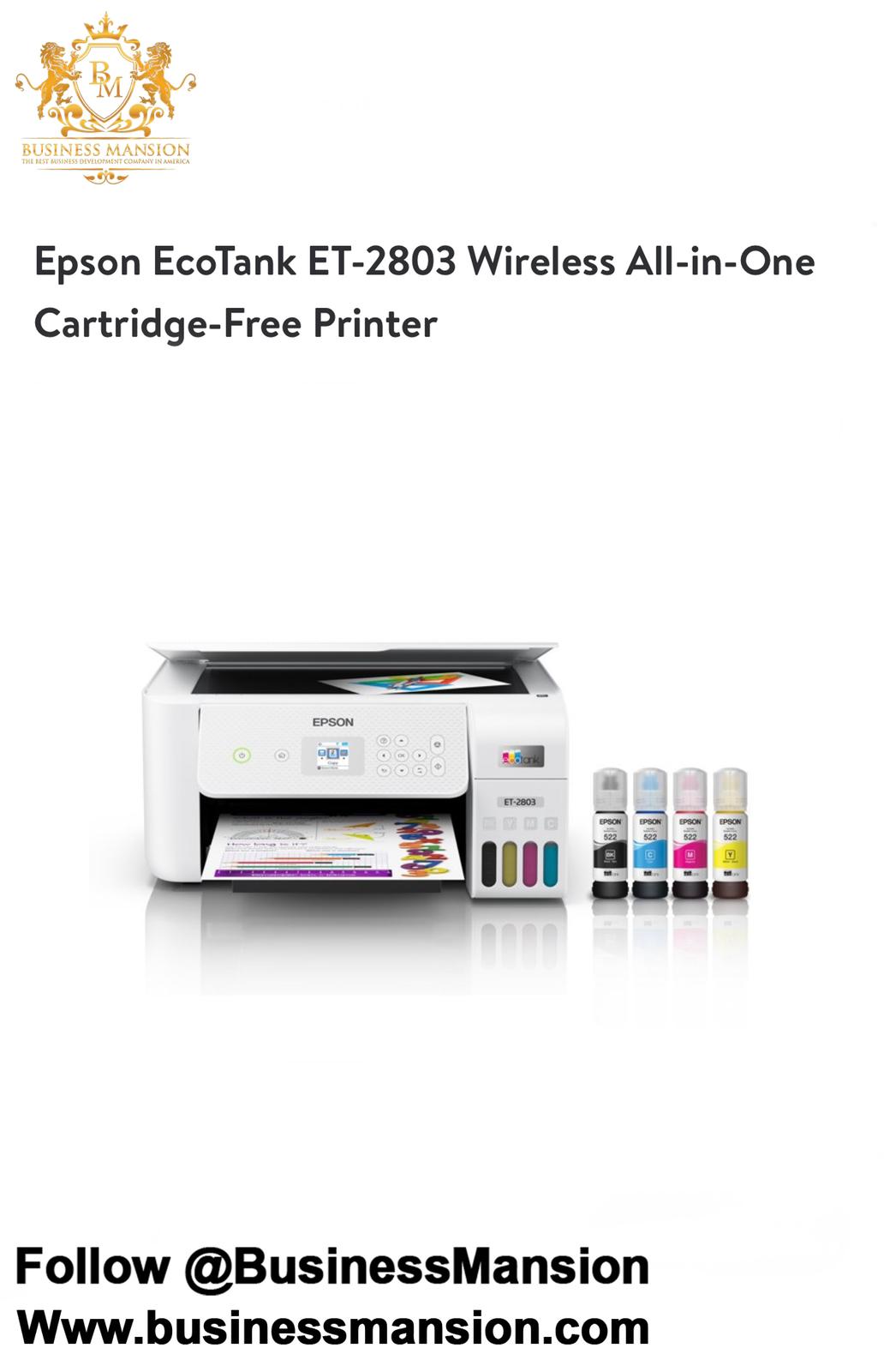 Epson EcoTank ET2803 Wireless AllinOne CartridgeFree Printer